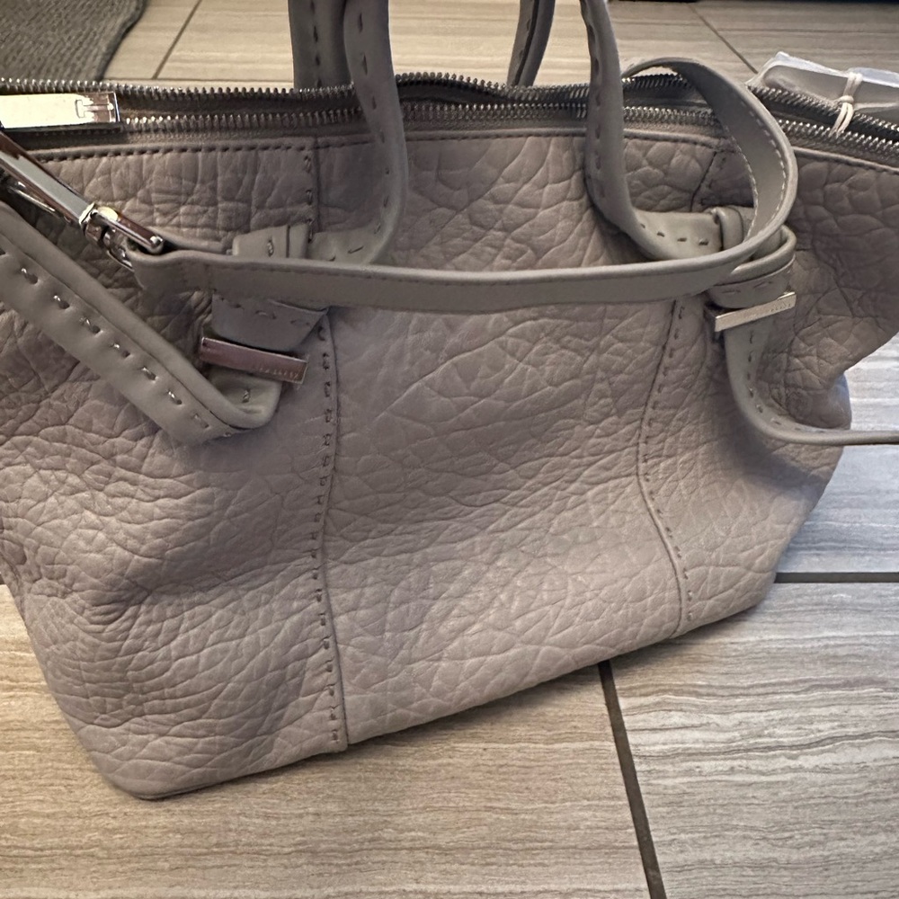 Ted Baker London Gray Pebbled Leather Tote